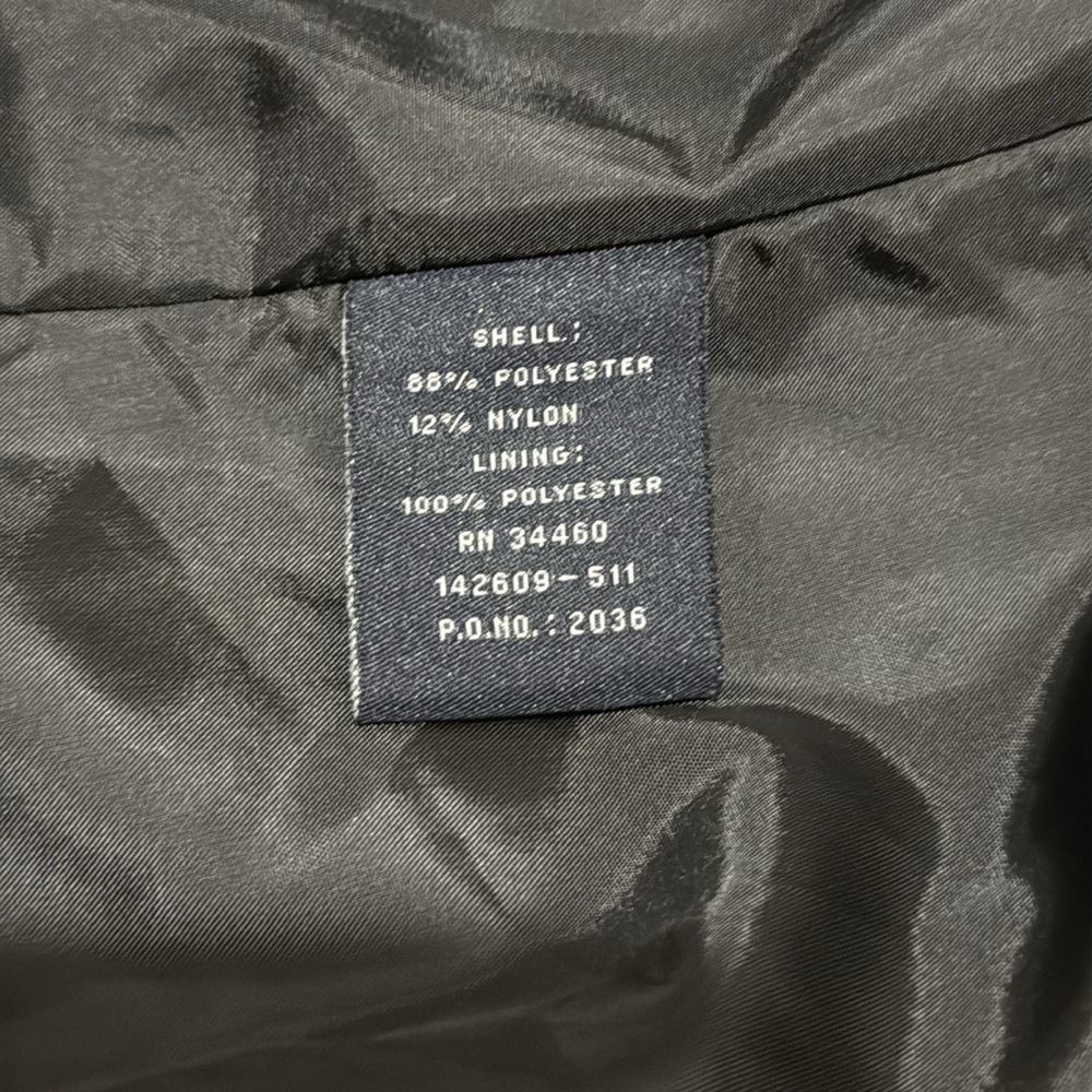 London Fog Mid Length Suede Classic Black Hidden Button Trench Coat Size Large - Picture 9 of 9
